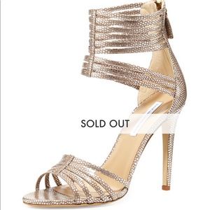 Diane von Furstenberg DVF Ursula Strappy Metallic Sandal, Silver, Size 8.5 - EUC